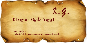 Kluger Gyöngyi névjegykártya